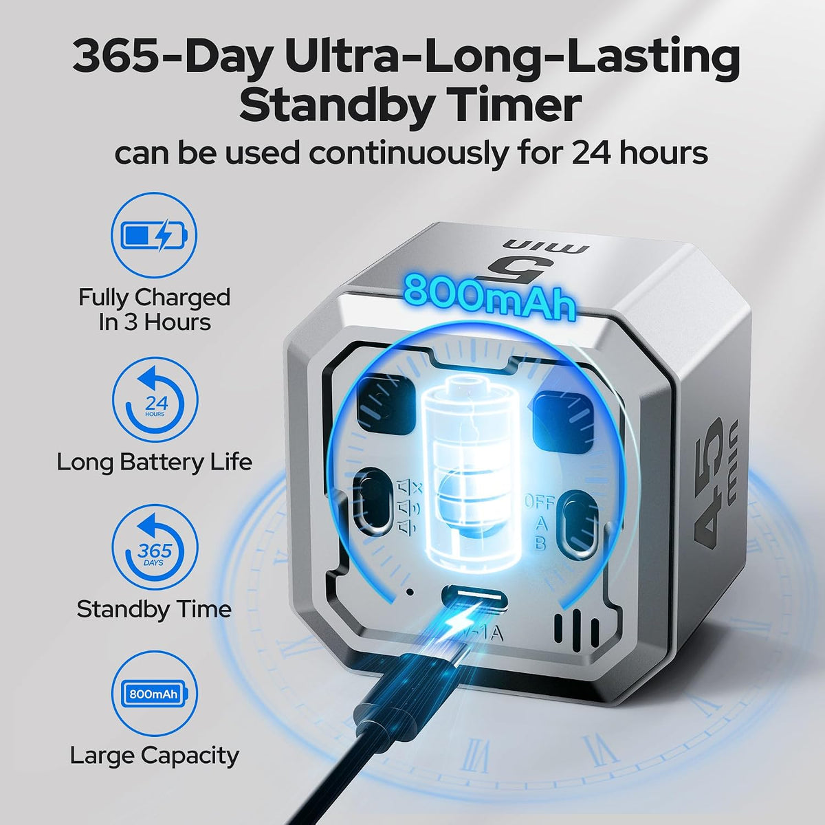Kitchen Timer Visual Timer for Kids Color Display Gravity Sensor Cube