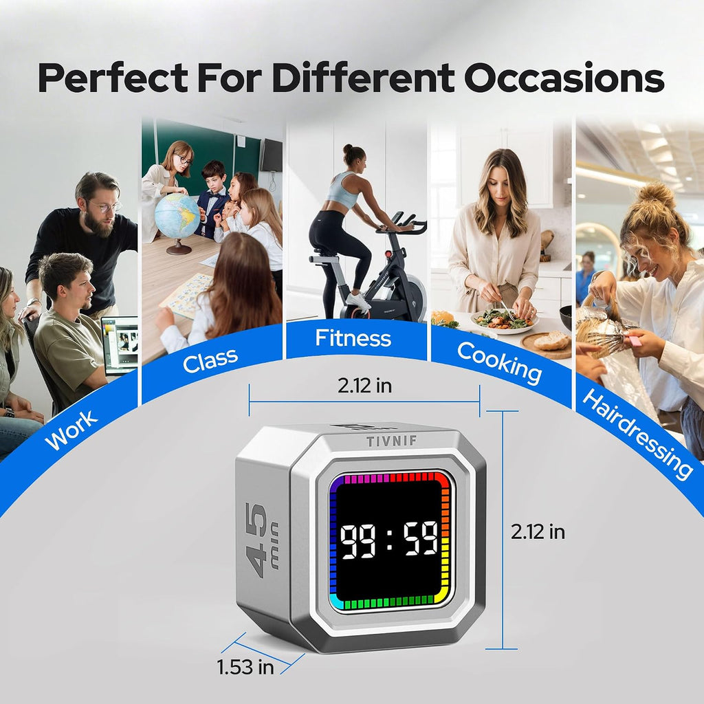 Kitchen Timer Visual Timer for Kids Color Display Gravity Sensor Cube
