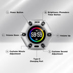 Pomodoro Timer - Productivity Cube, Visual Focus Timer, Mute & Vibration & Adjustable Sound Alert, for Office, ADHD, Study, Work, 3/5/10/25/30/60Min & Custom Countdown - Silver